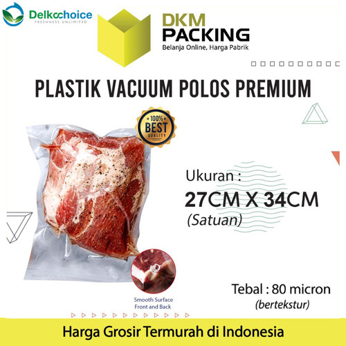 [EZO.9201256] Vacuum Bag Makanan 27x34cm POLOS Plastik Vakum SMOOTH DELKOCHOICE
