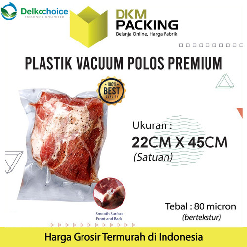 [EZO.9201260] Vacuum Bag Makanan 22x45cm POLOS Plastik Vakum SMOOTH DELKOCHOICE