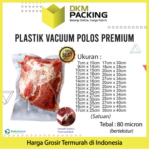 [EZO.9201278] Vacuum Bag Makanan 10x15cm POLOS Plastik Vakum SMOOTH DELKOCHOICE