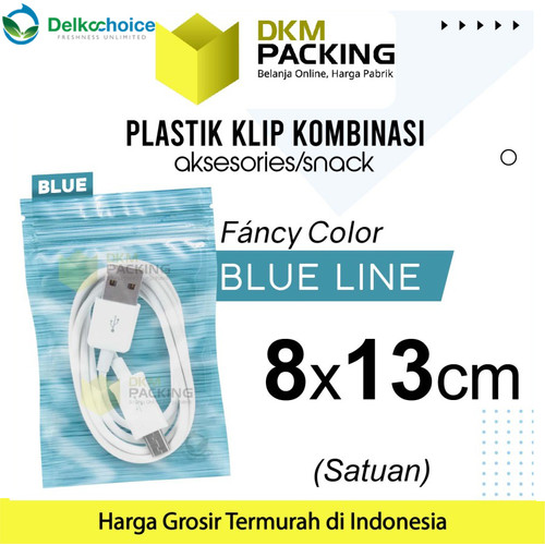 [EZO.9201289] ZIPLOCK BAG BIRU 8x13cm PLASTIK KLIP KEMASAN AKSESORIS DELKOCHOICE