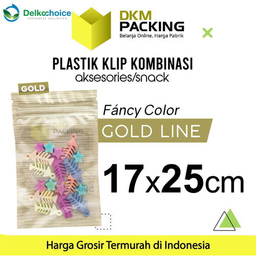 [EZO.9201292] ZIPLOCK BAG GOLD 17x25cm PLASTIK KLIP KEMASAN AKSESORIS DELKOCHOICE