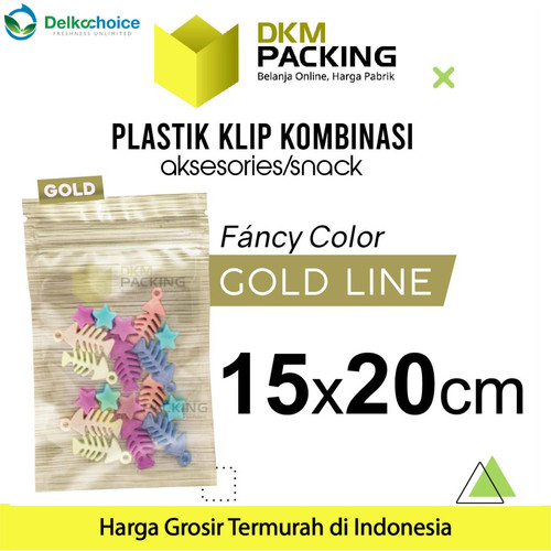 [EZO.9201293] ZIPLOCK BAG GOLD 15x20cm PLASTIK KLIP KEMASAN AKSESORIS DELKOCHOICE