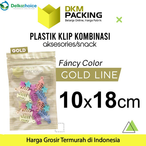 [EZO.9201294] ZIPLOCK BAG GOLD 10x18cm PLASTIK KLIP KEMASAN AKSESORIS DELKOCHOICE