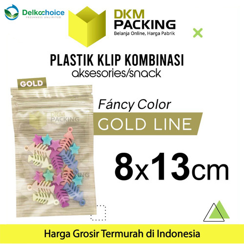 [EZO.9201295] ZIPLOCK BAG GOLD 8x13cm PLASTIK KLIP KEMASAN AKSESORIS DELKOCHOICE