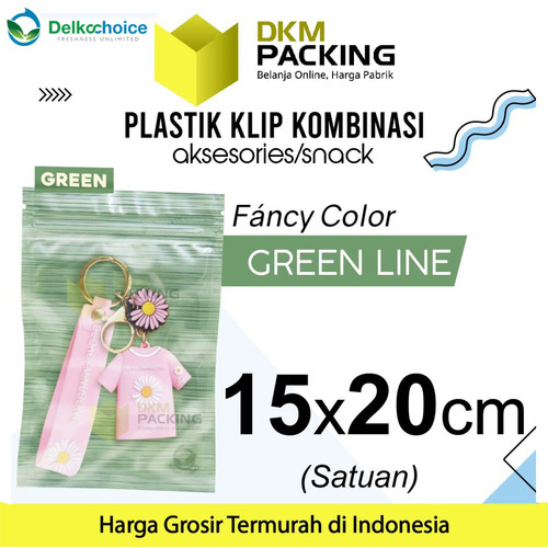 [EZO.9201298] ZIPLOCK BAG HIJAU 15x20cm PLASTIK KLIP KEMASAN AKSESORIS DELKOCHOICE