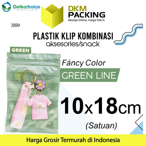 [EZO.9201299] ZIPLOCK BAG HIJAU 10x18cm PLASTIK KLIP KEMASAN AKSESORIS DELKOCHOICE