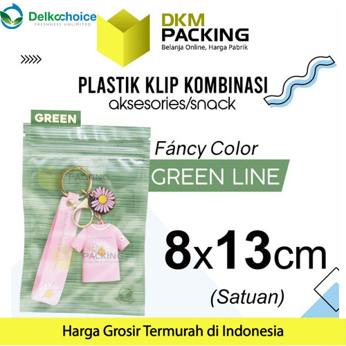 [EZO.9201300] ZIPLOCK BAG HIJAU 8 x 13cm PLASTIK KLIP KEMASAN AKSESORIS DELKOCHOICE