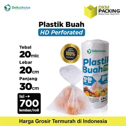 [EZO.9201307] PLASTIK HD 20x30cm BUAH SAYUR FOTOKOPI DELKOCHOICE SNI ROLL TERMURAH