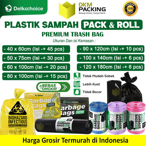 [EZO.9201308] KANTONG PLASTIK SAMPAH HITAM TEBAL JUMBO TERMURAH SATUAN