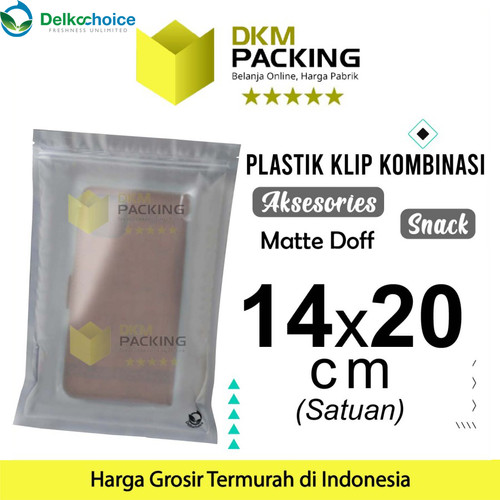 [EZO.9201331] PLASTIK KLIP MATTE 14x20cm ZIPLOCK BAG KEMASAN AKSESORIS DELKOCHOICE