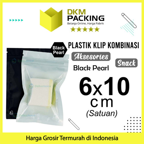 [EZO.9201336] PLASTIK KLIP BLACK ZIPLOCK BAG KEMASAN AKSESORIS DELKOCHOICE TERMURAH