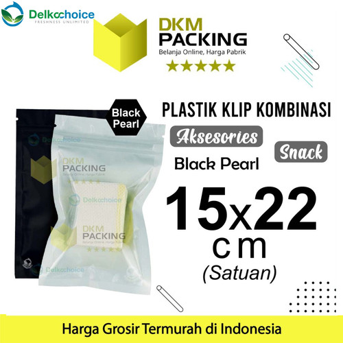 [EZO.9201338] PLASTIK KLIP BLACK 15x22cm ZIPLOCK BAG KEMASAN AKSESORIS DELKOCHOICE