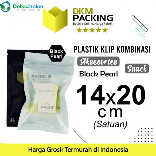 [EZO.9201339] PLASTIK KLIP BLACK 14x20cm ZIPLOCK BAG KEMASAN AKSESORIS DELKOCHOICE