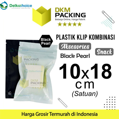 [EZO.9201340] PLASTIK KLIP BLACK 10x18cm ZIPLOCK BAG KEMASAN AKSESORIS DELKOCHOICE