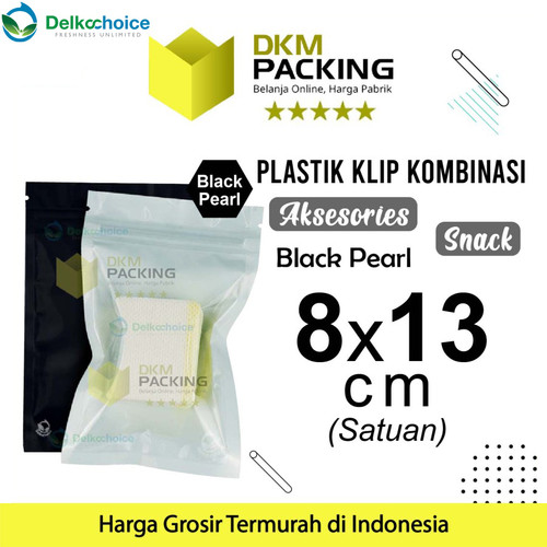 [EZO.9201343] PLASTIK KLIP BLACK 8x13cm ZIPLOCK BAG KEMASAN AKSESORIS DELKOCHOICE