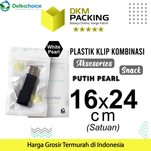 [EZO.9201347] PLASTIK KLIP PUTIH 16x24cm ZIPLOCK BAG KEMASAN AKSESORIS DELKOCHOICE