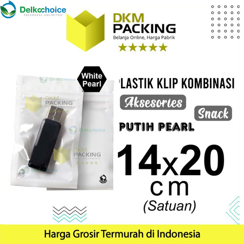 [EZO.9201349] PLASTIK KLIP PUTIH 14x20cm ZIPLOCK BAG KEMASAN AKSESORIS DELKOCHOICE