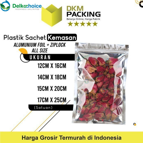 [EZO.9201356] PLASTIK SACHET BAG TRANSMETZ KEMASAN KOMBINASI ZIPLOCK SASET ALU FOIL