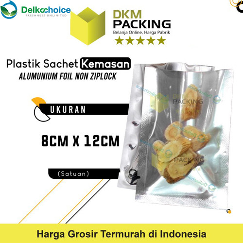 [EZO.9201363] PLASTIK SACHET BAG TRANSMETZ 8X12CM KEMASAN NONZIPLOCK SASET FOIL