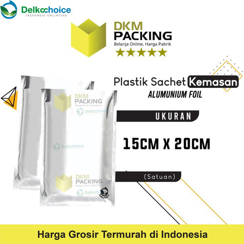 [EZO.9201368] PLASTIK SACHET BAG 15X20CM KEMASAN SASET ALU FULLMETZ FOIL DELKOCHOICE