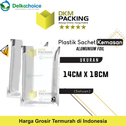 [EZO.9201369] PLASTIK SACHET BAG 14X18CM KEMASAN SASET ALU FULLMETZ FOIL DELKOCHOICE