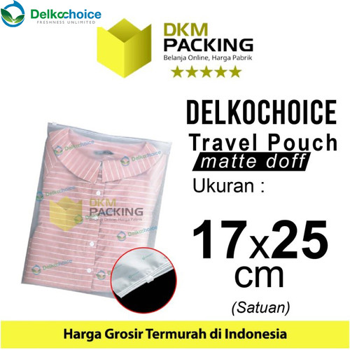 [EZO.9201381] Plastik Traveling Pouch 17x25 Matte Zipper Storage Organizer Bag Polos