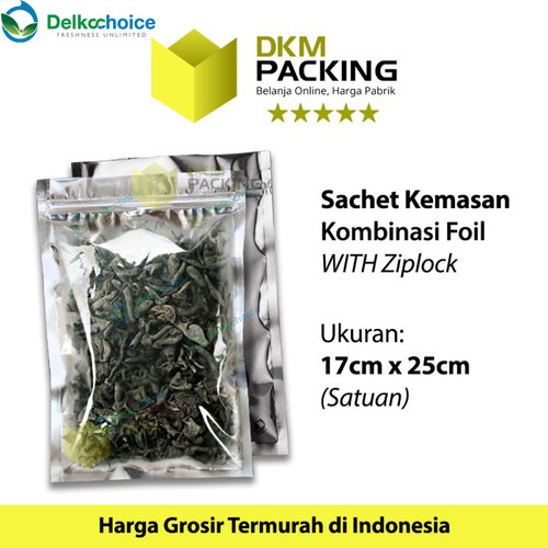[EZO.9201399] PLASTIK KEMASAN TRANSMETZ 17x25 ZIPLOCK SACHET SASET CLEAR METALIZING