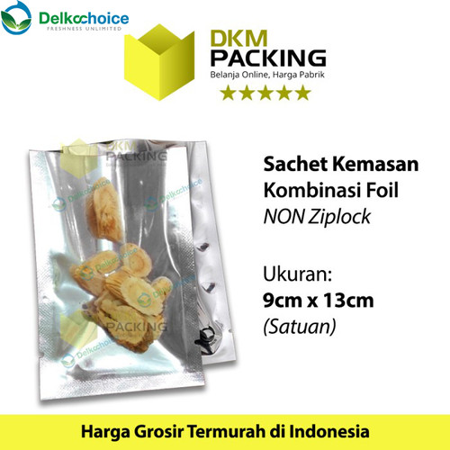 [EZO.9201404] PLASTIK KEMASAN TRANSMETZ 9x13 NOZIPLOCK SACHET SASET CLEAR METALIZING
