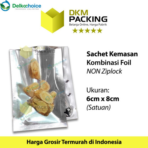 [EZO.9201407] PLASTIK KEMASAN TRANSMETZ 6x8 NONZIPLOCK SACHET SASET CLEAR METALIZING