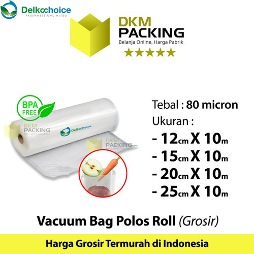 [EZO.9201418] Plastik Vacuum POLOS ROLL 10Meter Vakum Sealer Makanan DELKOCHOICE