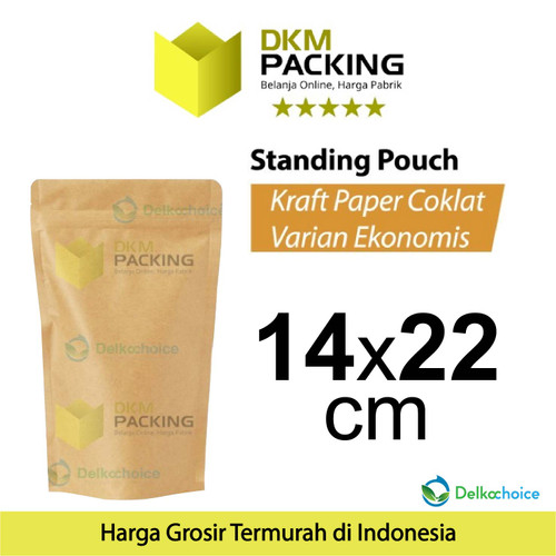 [EZO.9201420] Plastik Klip 14x22cm Kraft Paper EKONOMIS FULL ZIPLOCK Standing Pouch