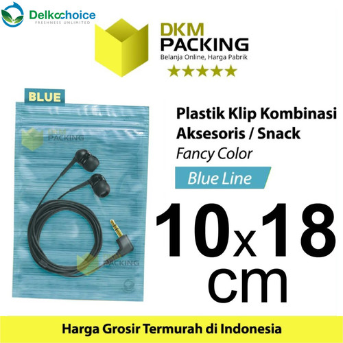 [EZO.9201450] Plastik Klip 10x18cm ZIPLOCK BAG BLUE Kemasan Aksesoris DELKOCHOICE