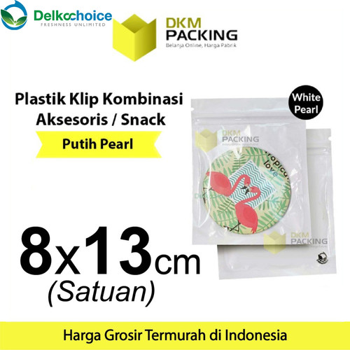 [EZO.9201464] Plastik Klip 8x13cm ZIPLOCK BAG WHITE Kemasan Aksesoris DELKOCHOICE