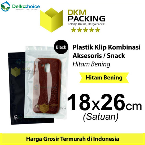 [EZO.9201467] Plastik Klip 18x26cm ZIPLOCK BAG BLACK Kemasan Aksesoris DELKOCHOICE