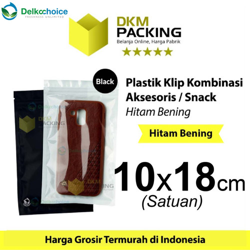 [EZO.9201469] Plastik Klip 10x18cm ZIPLOCK BAG BLACK Kemasan Aksesoris DELKOCHOICE