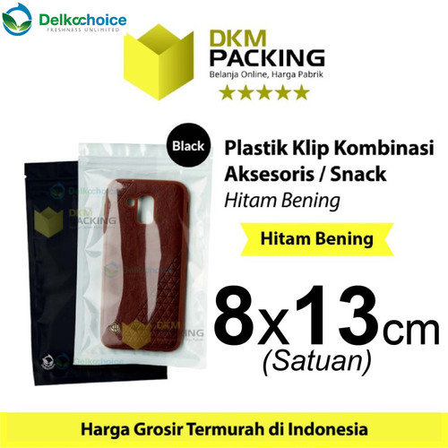 [EZO.9201475] Plastik Klip 8x13cm ZIPLOCK BAG BLACK Kemasan Aksesoris DELKOCHOICE