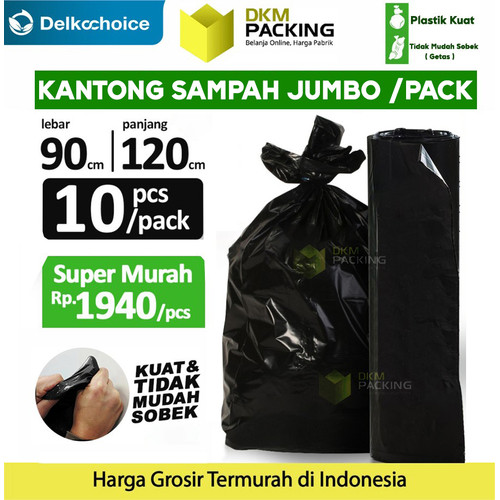[EZO.9201479] KANTONG PLASTIK SAMPAH 90x120cm TRASH BAG HITAM JUMBO PACK