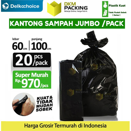[EZO.9201480] KANTONG PLASTIK SAMPAH 60x100cm TRASH BAG HITAM JUMBO PACK