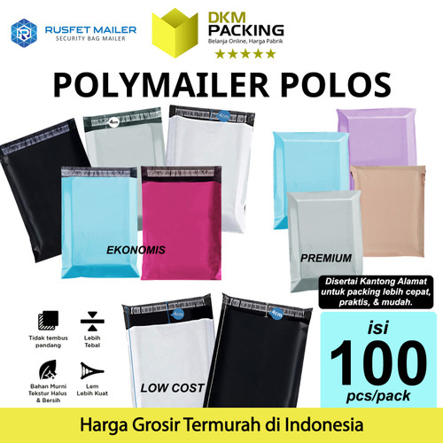 [EZO.9201482] Polymailer Plastik Packing Olshop POLOS PREMIUM & EKONOMIS / PACK