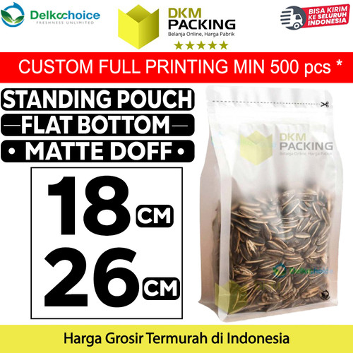 [EZO.9201487] Standing Pouch 18x26cm Flat Bottom Matte Plastik Kemasan DELKOCHOICE