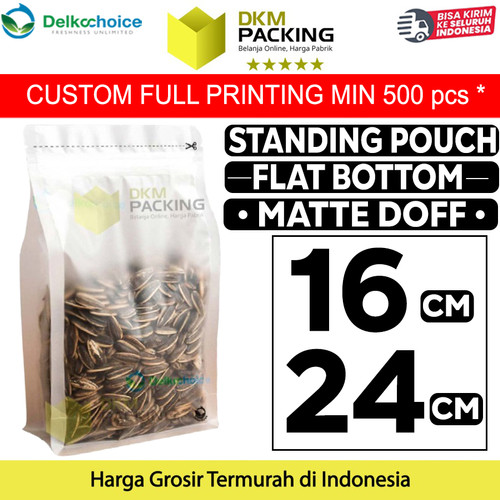 [EZO.9201488] Standing Pouch 16x24cm Flat Bottom Matte Plastik Kemasan DELKOCHOICE