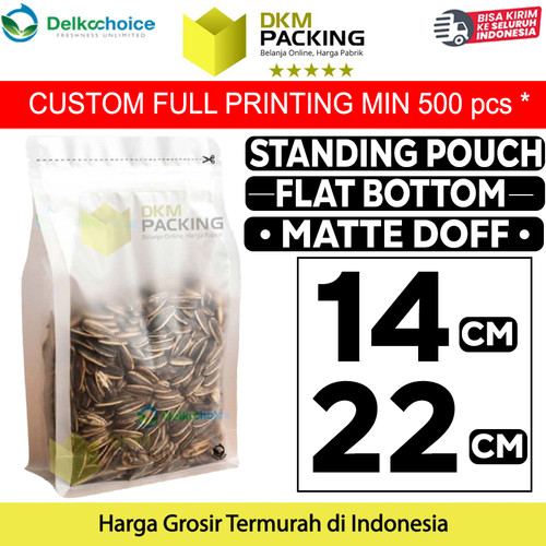 [EZO.9201489] Standing Pouch 14x22cm Flat Bottom Matte Plastik Kemasan DELKOCHOICE