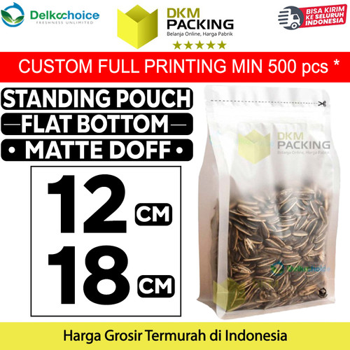 [EZO.9201490] Standing Pouch 12x18cm Flat Bottom Matte Plastik Kemasan DELKOCHOICE