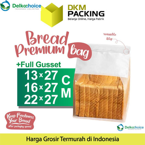 [EZO.9201494] PLASTIK KLIP BUNGKUS ROTI DELKOCHOICE BREAD PREMIUM BAG / TERMURAH