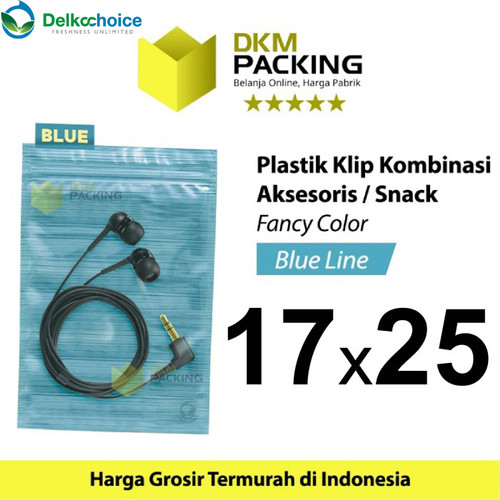 [EZO.9201508] Plastik Klip ZIPLOCK Bag 17x25cm BLUE Kemasan Aksesoris DELKOCHOICE