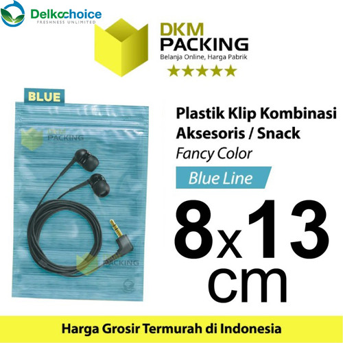 [EZO.9201510] Plastik Klip ZIPLOCK Bag 8x13cm BLUE Kemasan Aksesoris DELKOCHOICE