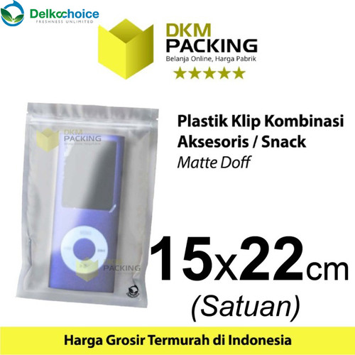 [EZO.9201511] Plastik Klip ZIPLOCK Bag 15x22cm MATTE Kemasan Aksesoris DELKOCHOICE
