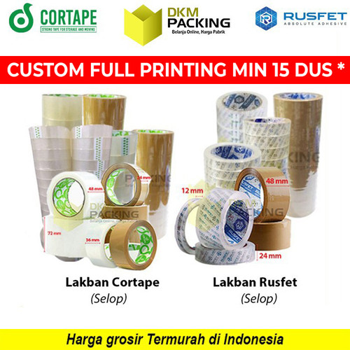 [EZO.9201522] Lakban Isolasi RUSFET CORTAPE Solatip OPP Tape VARIAN TERMURAH / SELOP