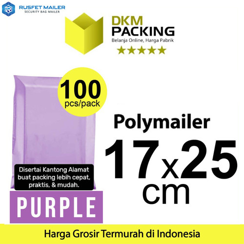 [EZO.9201526] Polymailer PURPLE 17x25cm Amplop Plastik Packing Olshop PREMIUM / PACK