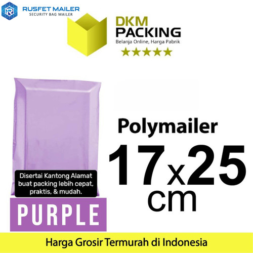 [EZO.9201529] Polymailer PURPLE 17x25cm Amplop Plastik Packing Olshop PREMIUM/SATUAN